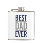 Bester Vater je | Modern Navy Blue Flachmann (Vorderseite)