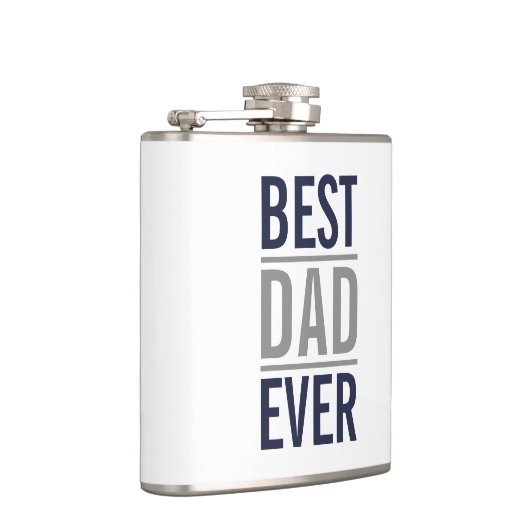 Bester Vater je | Modern Navy Blue Flachmann (Rechts)