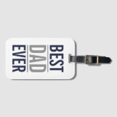 Bester Vater je | Modern Navy Blue Gepäckanhänger (Vorderseite (Horizontal))