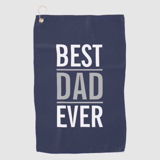 Bester Vater je | Modern Navy Blue Golf Handtuch (Vorderseite)