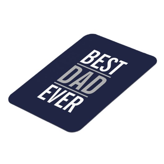 Bester Vater je | Modern Navy Blue Magnet (Linke Seite)