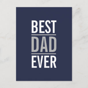 Bester Vater je   Modern Navy Blue Postkarte