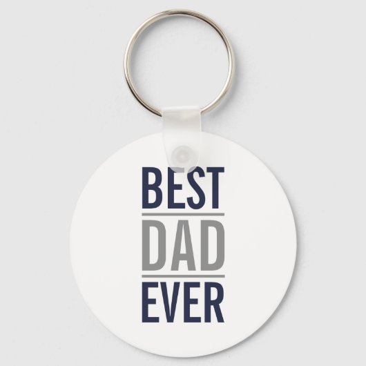 Bester Vater je | Modern Navy Blue Schlüsselanhänger (Vorderseite)