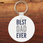 Bester Vater je | Modern Navy Blue Schlüsselanhänger (Vorderseite)