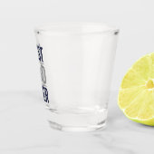Bester Vater je | Modern Navy Blue Schnapsglas (Rechts)