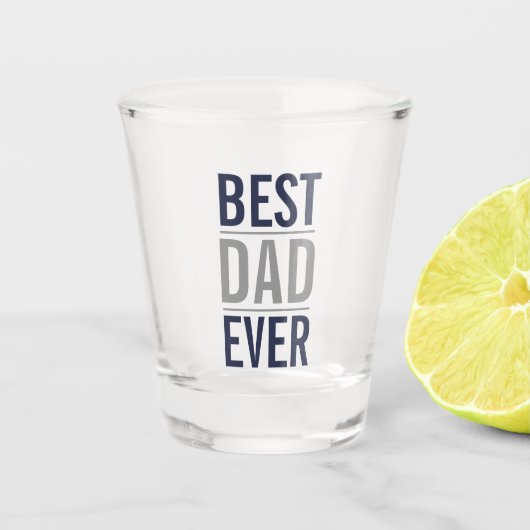 Bester Vater je | Modern Navy Blue Schnapsglas (Vorderseite)