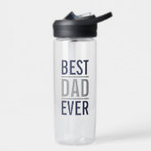 Bester Vater je | Modern Navy Blue Trinkflasche (Links)