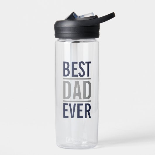 Bester Vater je | Modern Navy Blue Trinkflasche (Links)
