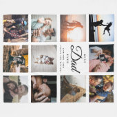 Bester Vater je Moderne 11 Fotocollage Familiensch Fleecedecke (Vorderseite (Horizontal))