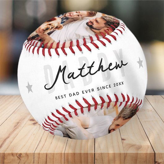 Bester Vater je Moderne Athletik 3 Foto Vatertag Baseball