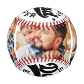 Bester Vater je Moderne Athletik 3 Foto Vatertag Baseball (Rückseite)