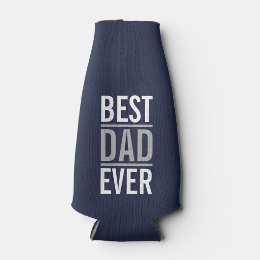 Bester Vater je | Moderne blaue Flasche Cooler Flaschenkühler (Vorderseite)