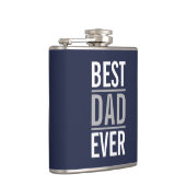 Bester Vater je | Moderne Blaue Flasche der Marine Flachmann (Rechts)