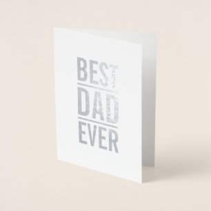 Bester Vater je   Moderne Bold Typografy Silver Folienkarte