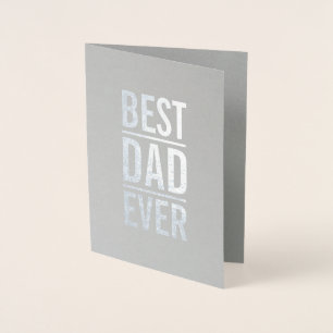Bester Vater je Moderne Bold Typografy Silver Folienkarte