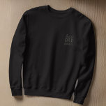 Bester Vater je Moderne einfache Monogrammtypograf Besticktes Sweatshirt<br><div class="desc">Moderne,  einfache Buchstabenmonogramme auf dem Nacken.</div>
