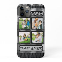 Bester Vater je Moderne Grau Familienfotosammlung