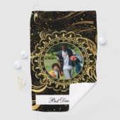 Bester Vater je Moderne Kalligraphie Wirbel mit Go Golfhandtuch (Insitu)