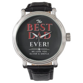 Bester Vater je Moderne Schwarze Typografie Vater Armbanduhr