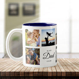 Bester Vater je Moderne, trendige Familienfotosamm Zweifarbige Tasse
