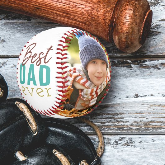 Bester Vater je Moderne Typografie 2 Foto Baseball