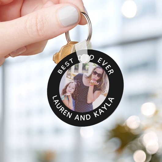 Bester Vater je | Moderner Minimaler Foto Vater Co Schlüsselanhänger