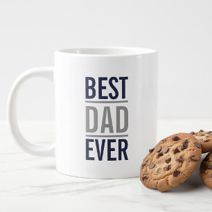 Bester Vater je   Moderner Navy Blue und Grauer Ka Jumbo-Tasse