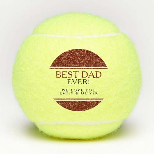 Bester Vater je Moderner Rotschwarzer Vater Tennisbälle (Vorderseite)