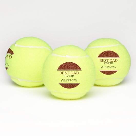 Bester Vater je Moderner Rotschwarzer Vater Tennisbälle (Multi)