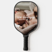Bester Vater je | Modernes 2 Foto Pickleball Schläger (Rückseite)