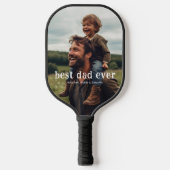 Bester Vater je | Modernes 2 Foto Pickleball Schläger (Vorderseite)