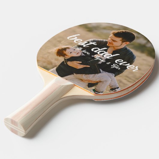 Bester Vater je | Modernes 2 Foto Tischtennis Schläger (Vorderseite)
