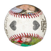 Bester Vater je Modernes 2Foto Collage Happy Birth Baseball (Rückseite)