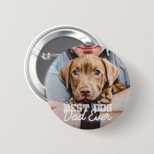 Bester Vater je Modernes, benutzerdefiniertes Foto Button (Vorne & Hinten)