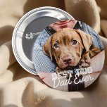 Bester Vater je Modernes, benutzerdefiniertes Foto Button<br><div class="desc">Dieses einfache und klassische Design besteht aus Serifentypografie und fügt ein benutzerdefiniertes Foto hinzu</div>