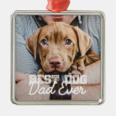 Bester Vater je Modernes, benutzerdefiniertes Foto Ornament Aus Metall (Vorne)