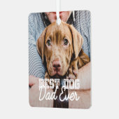 Bester Vater je Modernes, benutzerdefiniertes Foto Ornament Aus Metall (Vorderseite links)