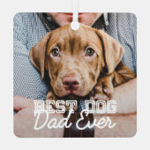 Bester Vater je Modernes, benutzerdefiniertes Foto Ornament Aus Metall (Rückseite)