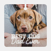 Bester Vater je Modernes, benutzerdefiniertes Foto Ornament Aus Metall (Vorderseite)