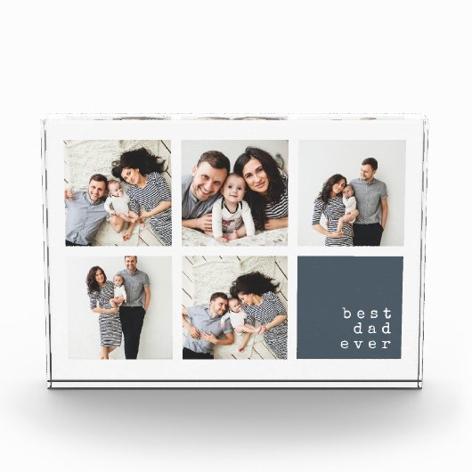 Bester Vater je | Modernes Collage Fotoblock (Vorderseite)