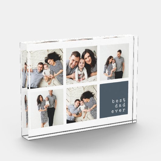 Bester Vater je | Modernes Collage Fotoblock (Links)