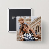 Bester Vater je Modernes Cooles Stitch-Foto Button (Vorne & Hinten)