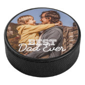 Bester Vater je Modernes Cooles Stitch-Foto Eishockey Puck (3/4)