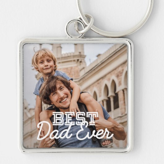 Bester Vater je Modernes Cooles Stitch-Foto Schlüsselanhänger (Vorne)