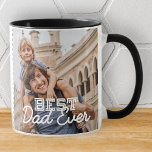 Bester Vater je Modernes Cooles Stitch-Foto Tasse<br><div class="desc">Dieses einfache und moderne Design besteht aus Serifen und kursiver Typografie und fügt ein individuelles Foto hinzu</div>