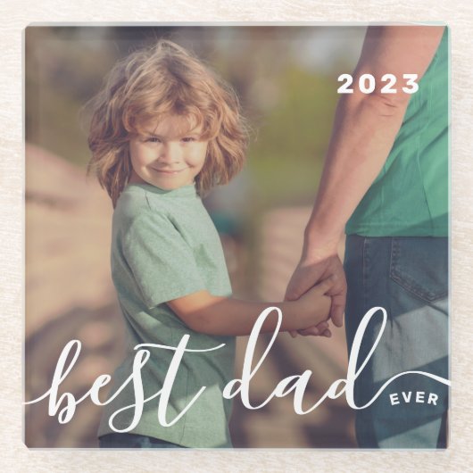 Bester Vater je Modernes, einfaches und spielerisc Glasuntersetzer (Vorderseite)