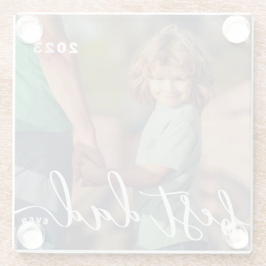 Bester Vater je Modernes, einfaches und spielerisc Glasuntersetzer (Rückseite)