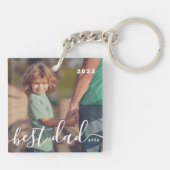 Bester Vater je Modernes, einfaches und spielerisc Schlüsselanhänger (Rückseite)