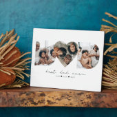 Bester Vater je Modernes Foto Collage Geschenk für Fotoplatte (Seite)