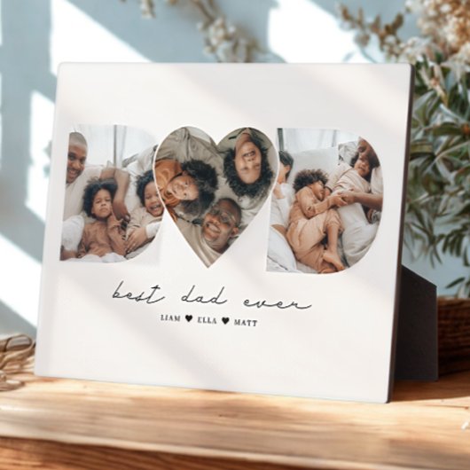 Bester Vater je Modernes Foto Collage Geschenk für Fotoplatte